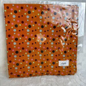 100% Thai Silk Polka Dot Handkerchief By Suburban Silk Orange Multicolor  New